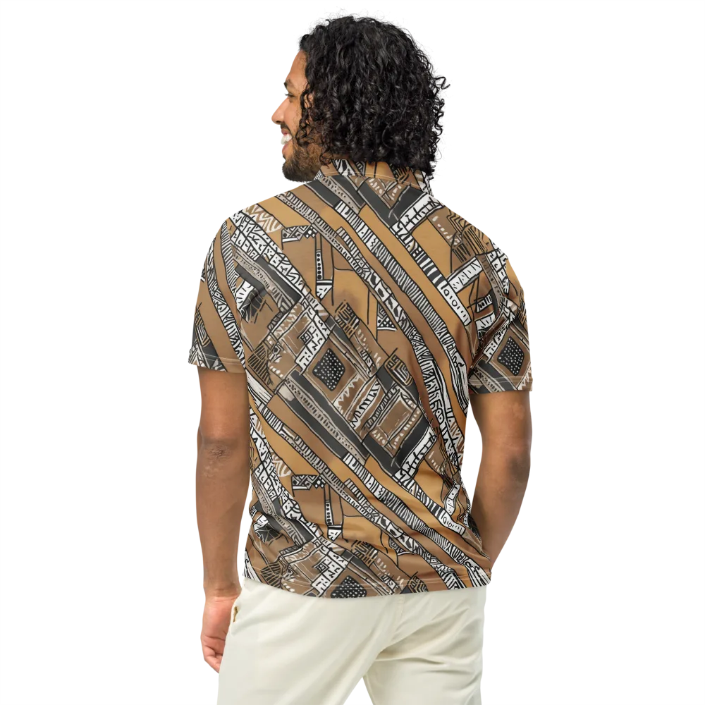 Ochre Cipher on Men's Slim Fit Polo Shirt — Back