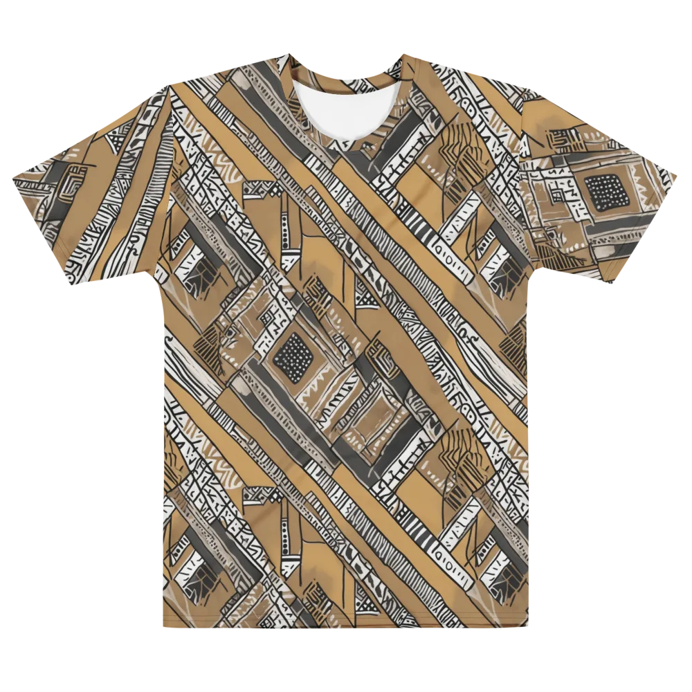 Ochre Cipher on Men's Cotton Crew Neck T-Shirt — Front