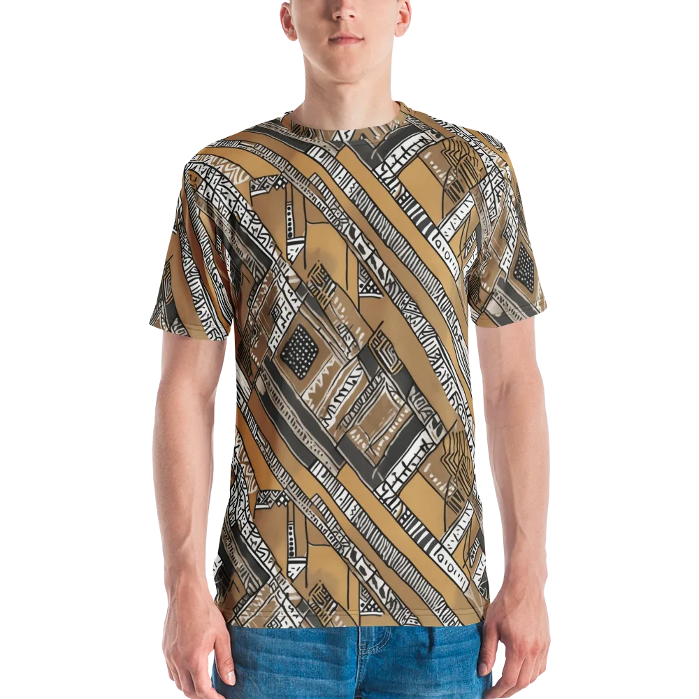 Ochre Cipher on Men's Crew Neck T-Shirt — Front