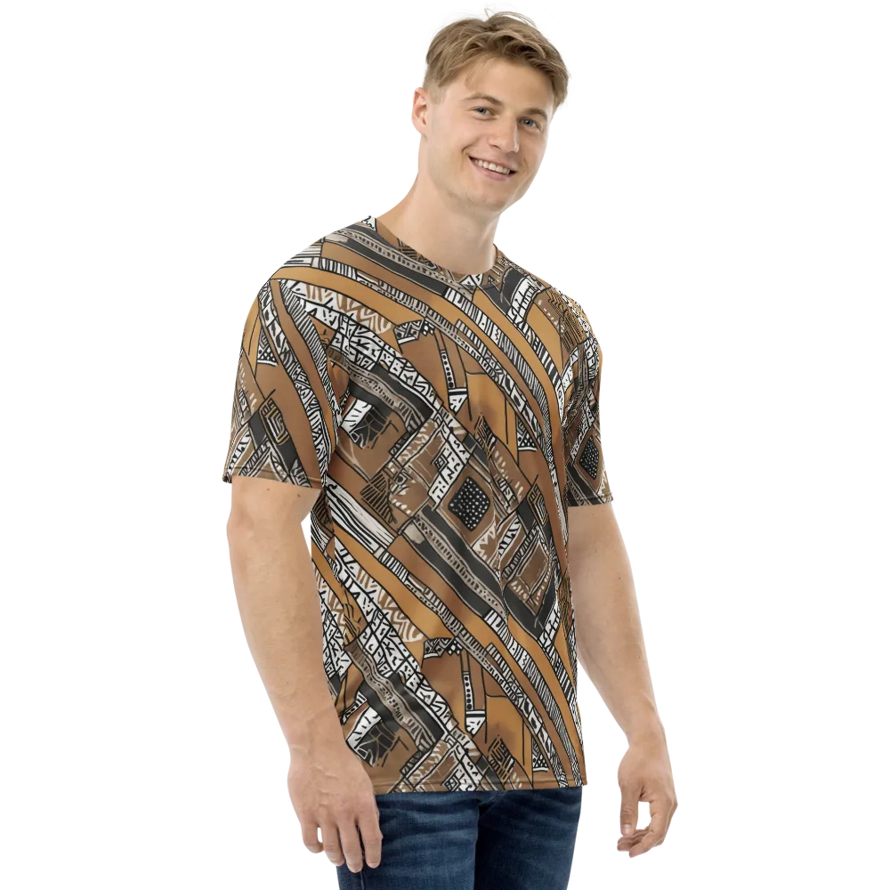Ochre Cipher on Men's Crew Neck T-Shirt — Right