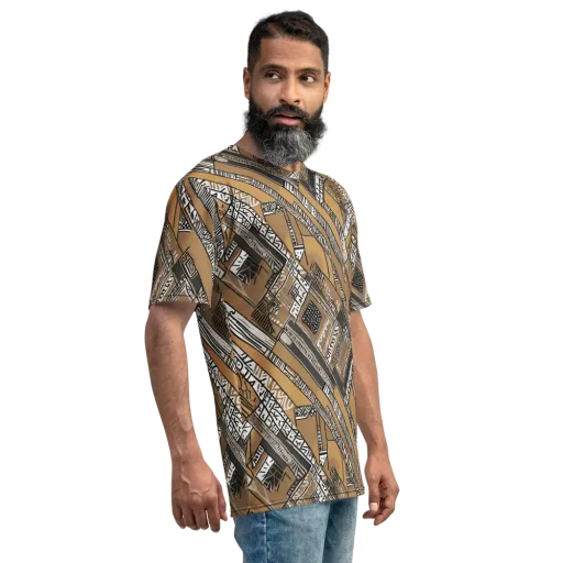 Ochre Cipher on a Men's Crew Neck T-Shirt