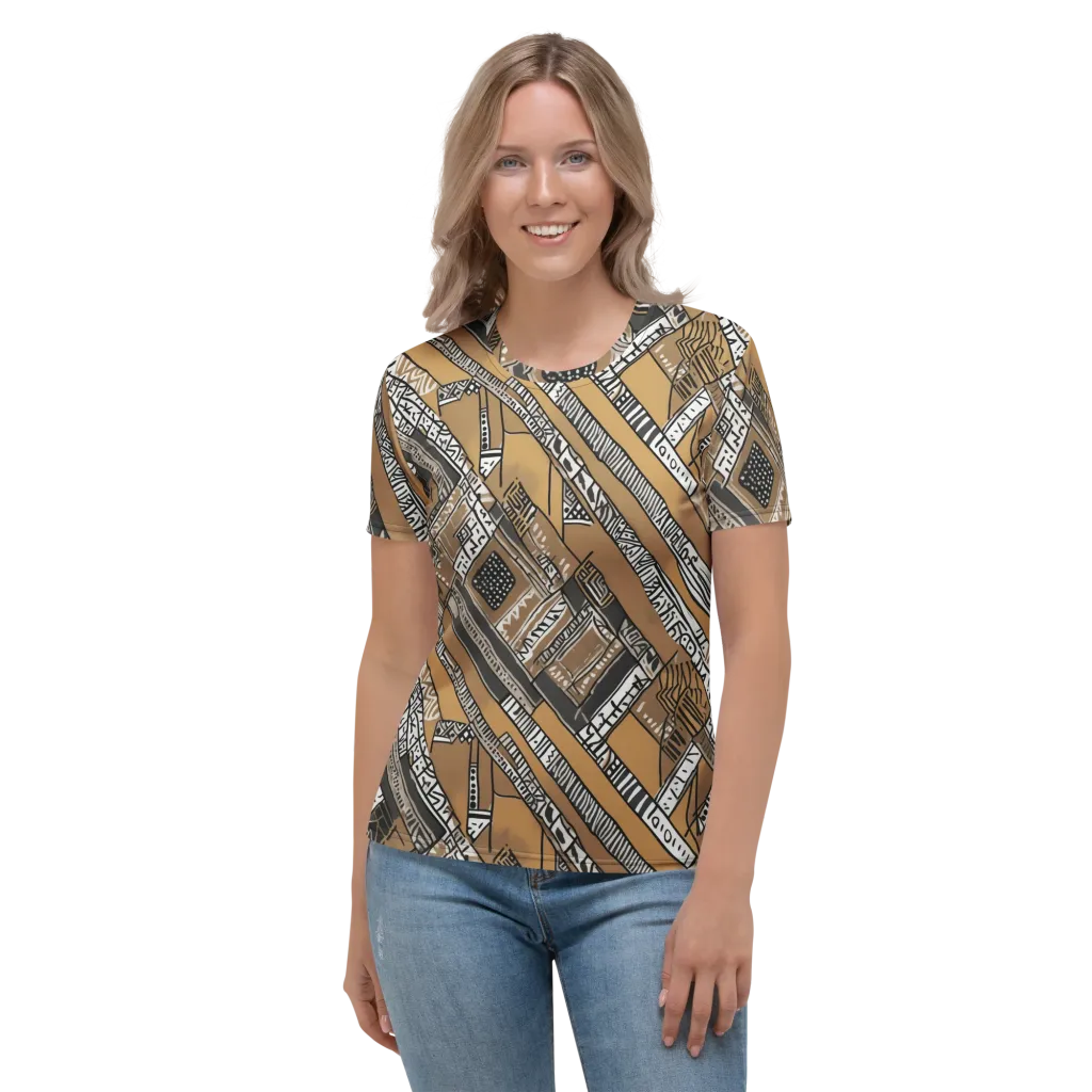 Ochre Cipher on Women's Crew Neck T-Shirt — Front