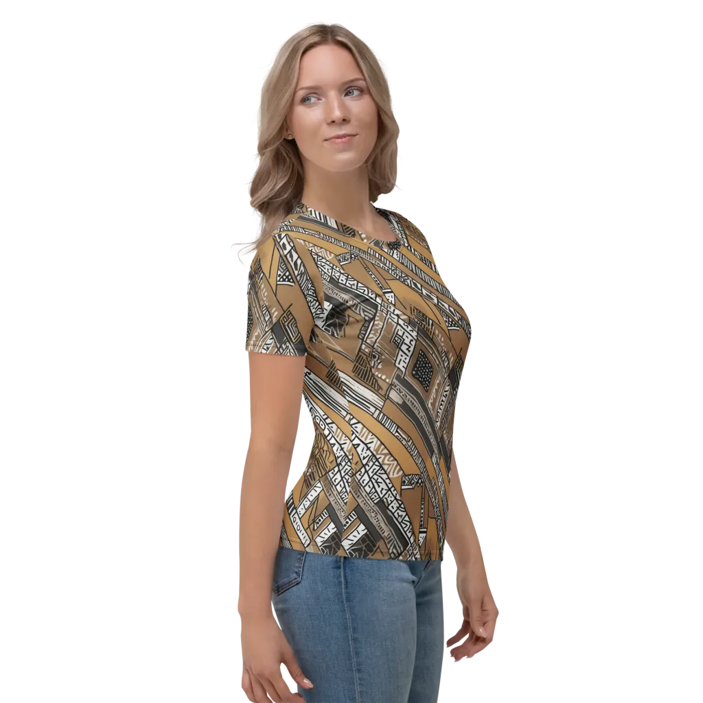 Ochre Cipher on Women's Crew Neck T-Shirt — Right