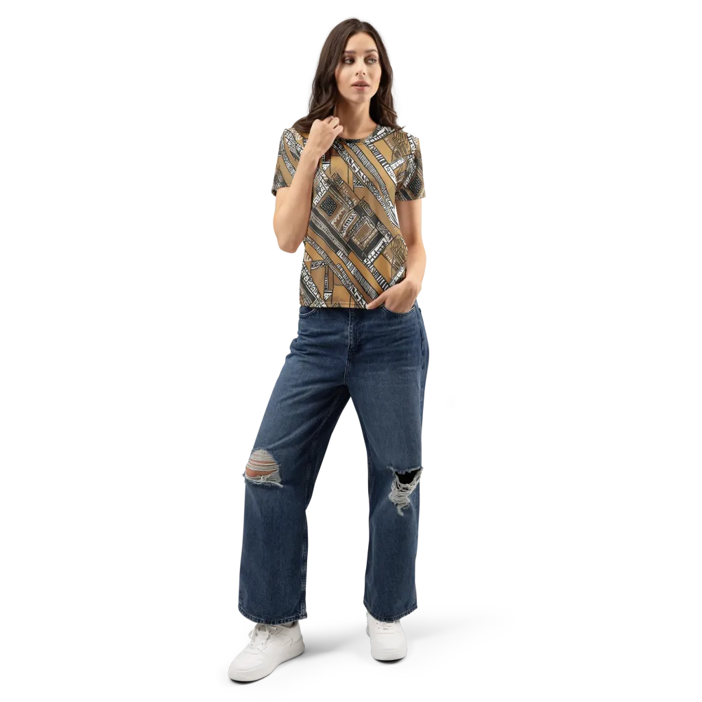 Ochre Cipher on Women's Crew Neck T-Shirt — Front