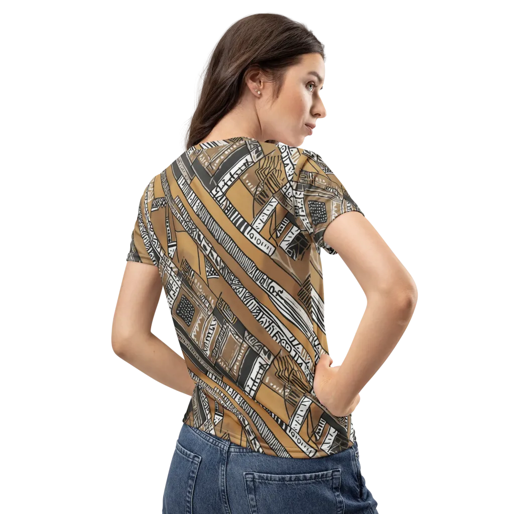 Ochre Cipher on Women's Crew Neck T-Shirt — Back