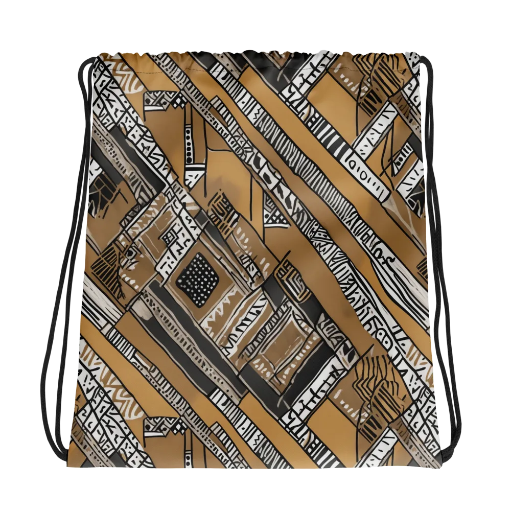 Ochre Cipher on Drawstring Bag — Photo