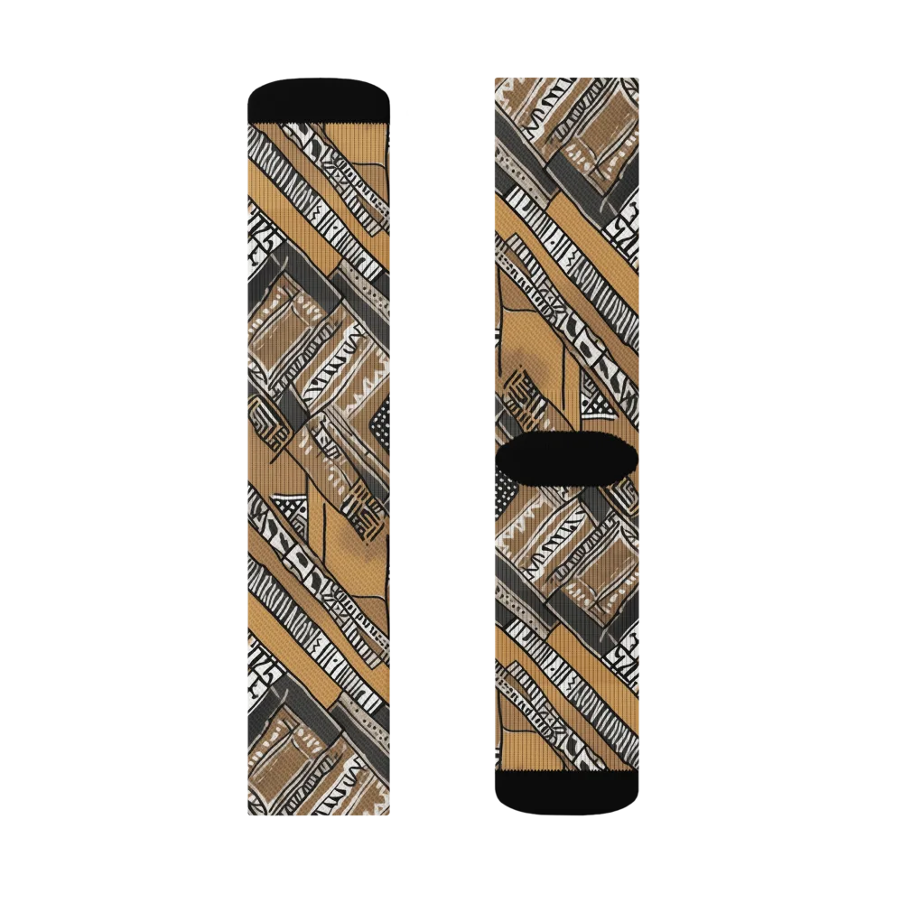 Ochre Cipher on Socks — Left Sock