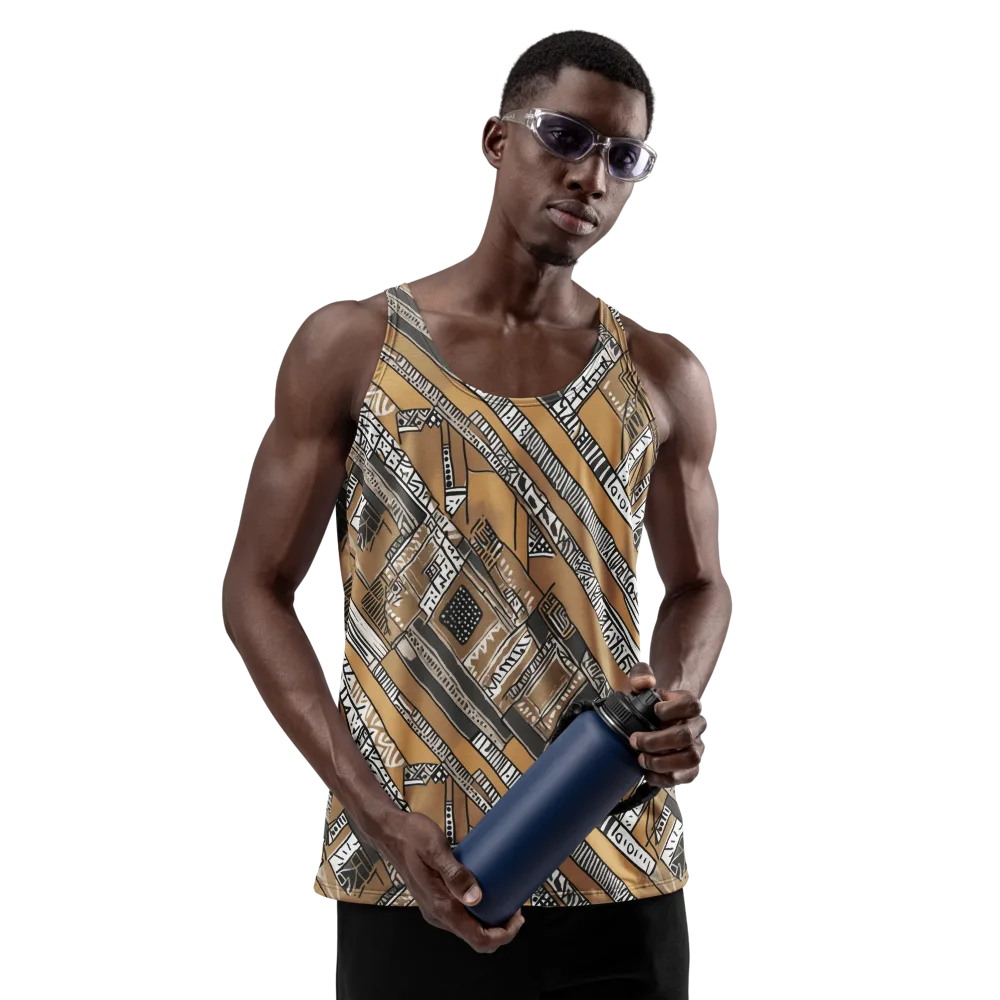 Ochre Cipher on Men's Tank Top — Front