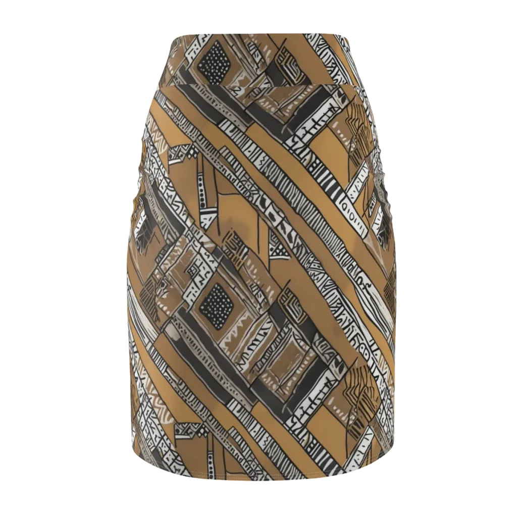 Ochre Cipher on Pencil Skirt — Back