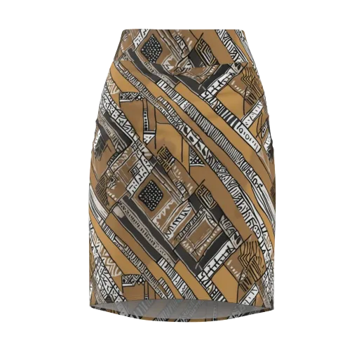 Ochre Cipher on a Pencil Skirt