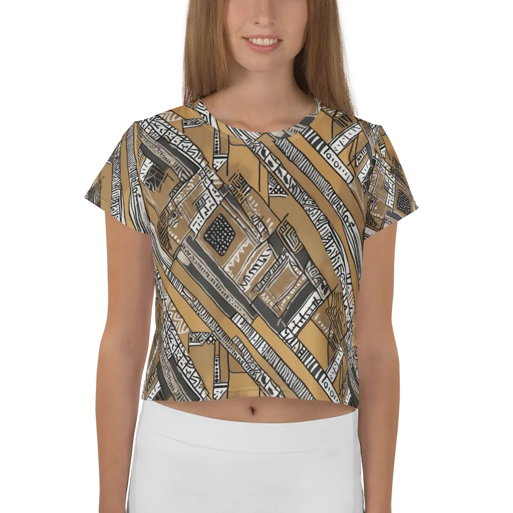 Ochre Cipher on Crop Tee — Front