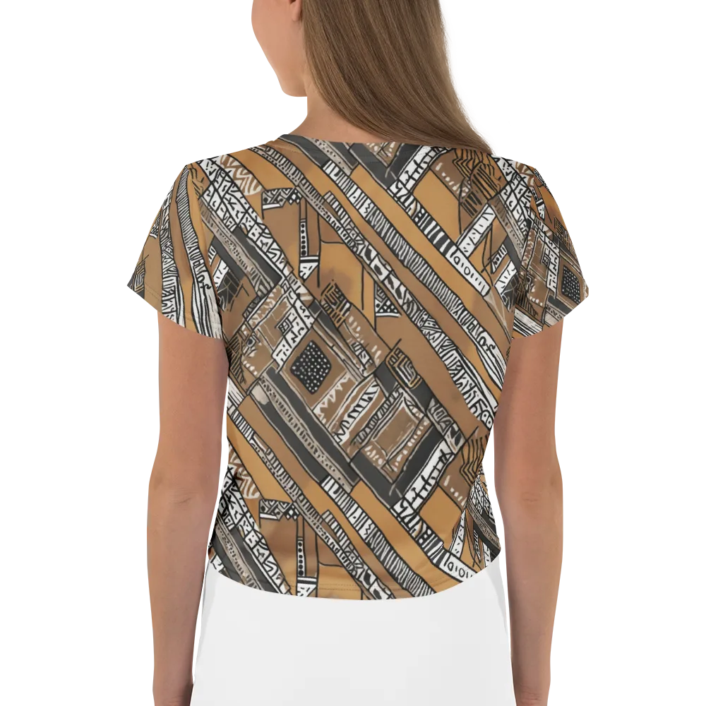 Ochre Cipher on Crop Tee — Back