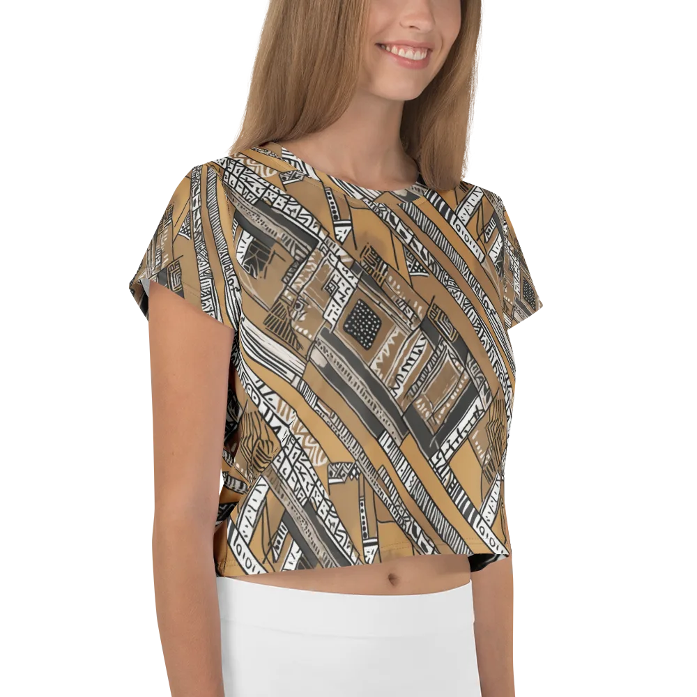 Ochre Cipher on Crop Tee — Right