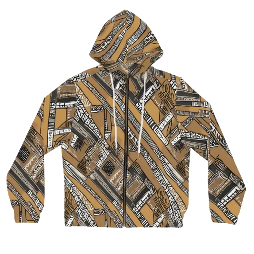 Ochre Cipher on a Women's Full-Zip Hoodie