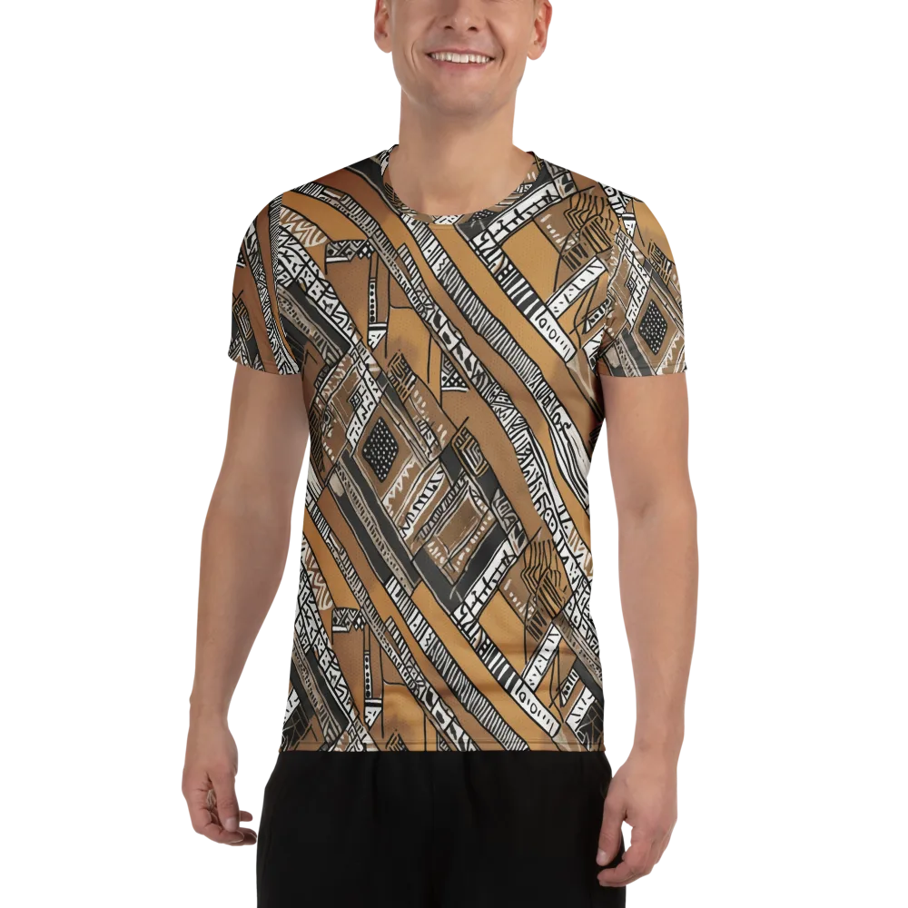 Ochre Cipher on Men's Athletic T-Shirt — Front