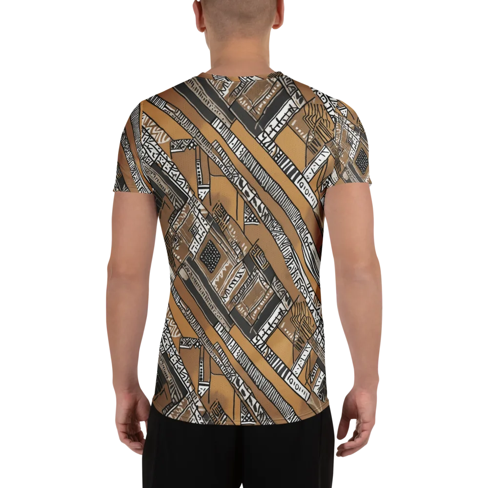 Ochre Cipher on Men's Athletic T-Shirt — Back