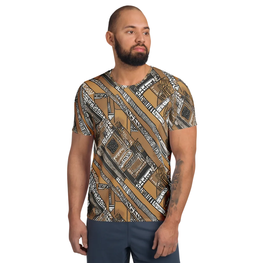 Ochre Cipher on Men's Athletic T-Shirt — Front