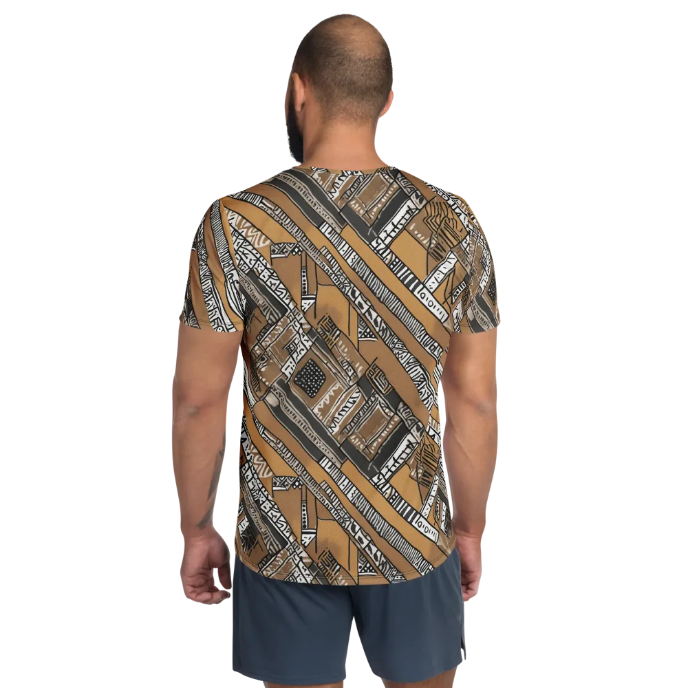 Ochre Cipher on Men's Athletic T-Shirt — Back