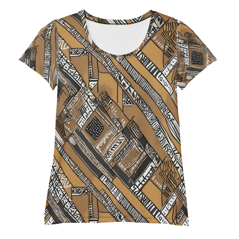 Ochre Cipher on Women's Athletic T-Shirt — Front