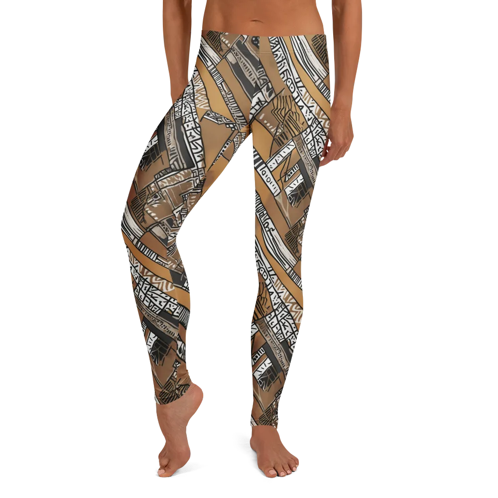 Ochre Cipher on Leggings — Front