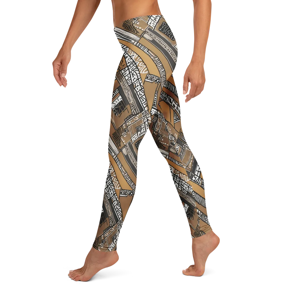Ochre Cipher on Leggings — Left