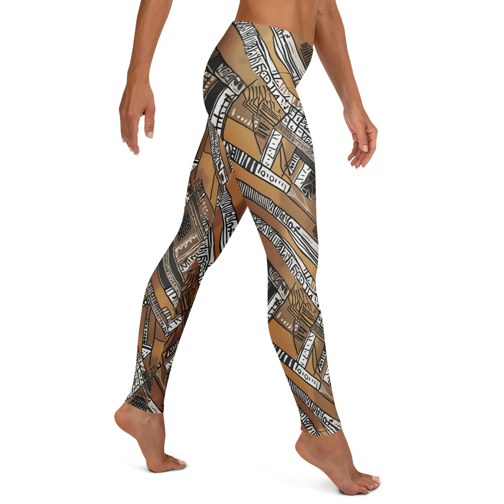 Ochre Cipher on Leggings — Right