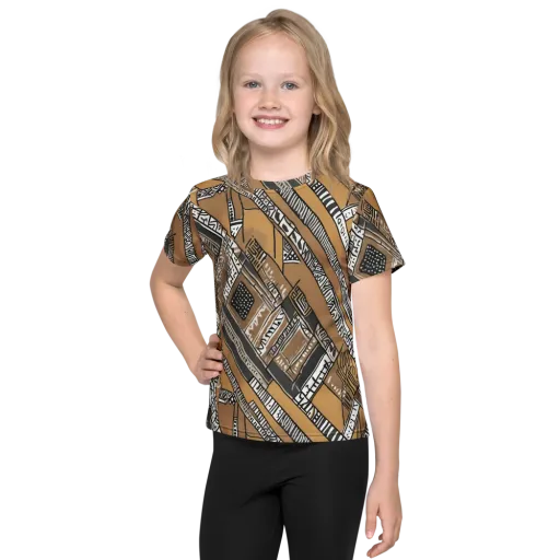 Ochre Cipher on a Kids Crew Neck T-Shirt