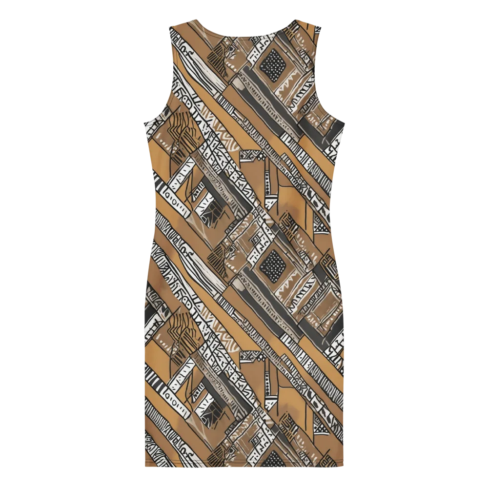 Ochre Cipher on Bodycon Dress — Back