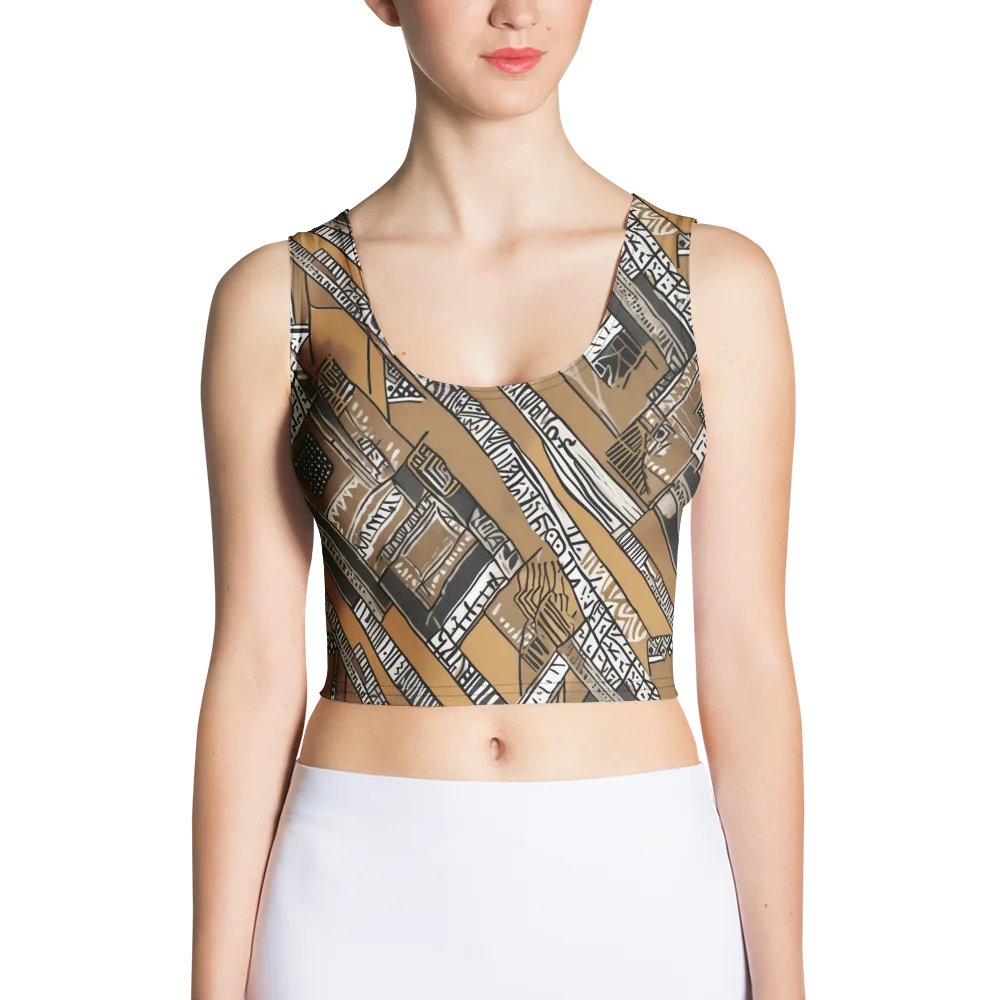 Ochre Cipher on Crop Top — Front