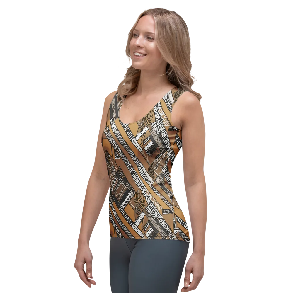 Ochre Cipher on Women's Tank Top — Left Front