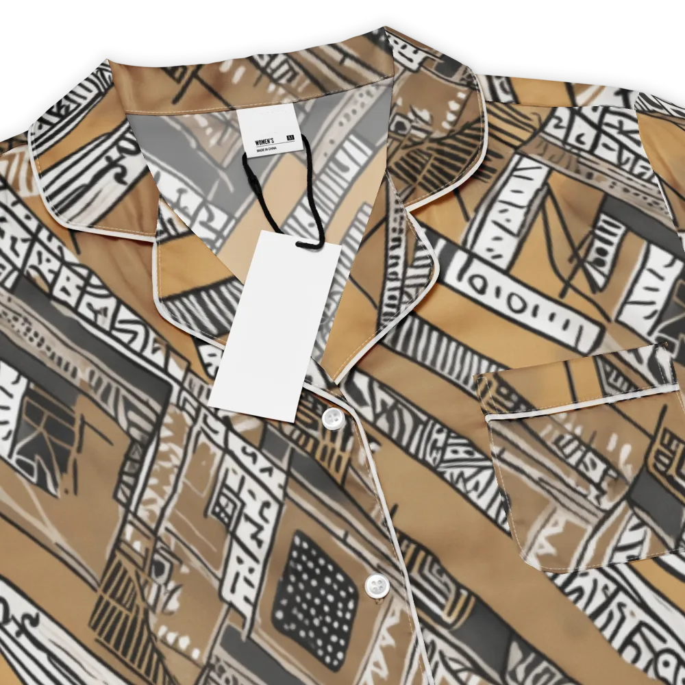 Ochre Cipher on Women's Short Sleeve Pajama Top — Product details