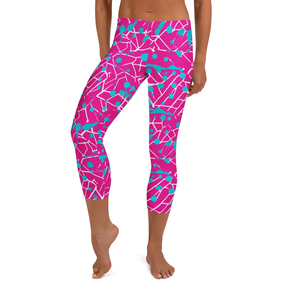 Neon Nervure on Capri Leggings — Front