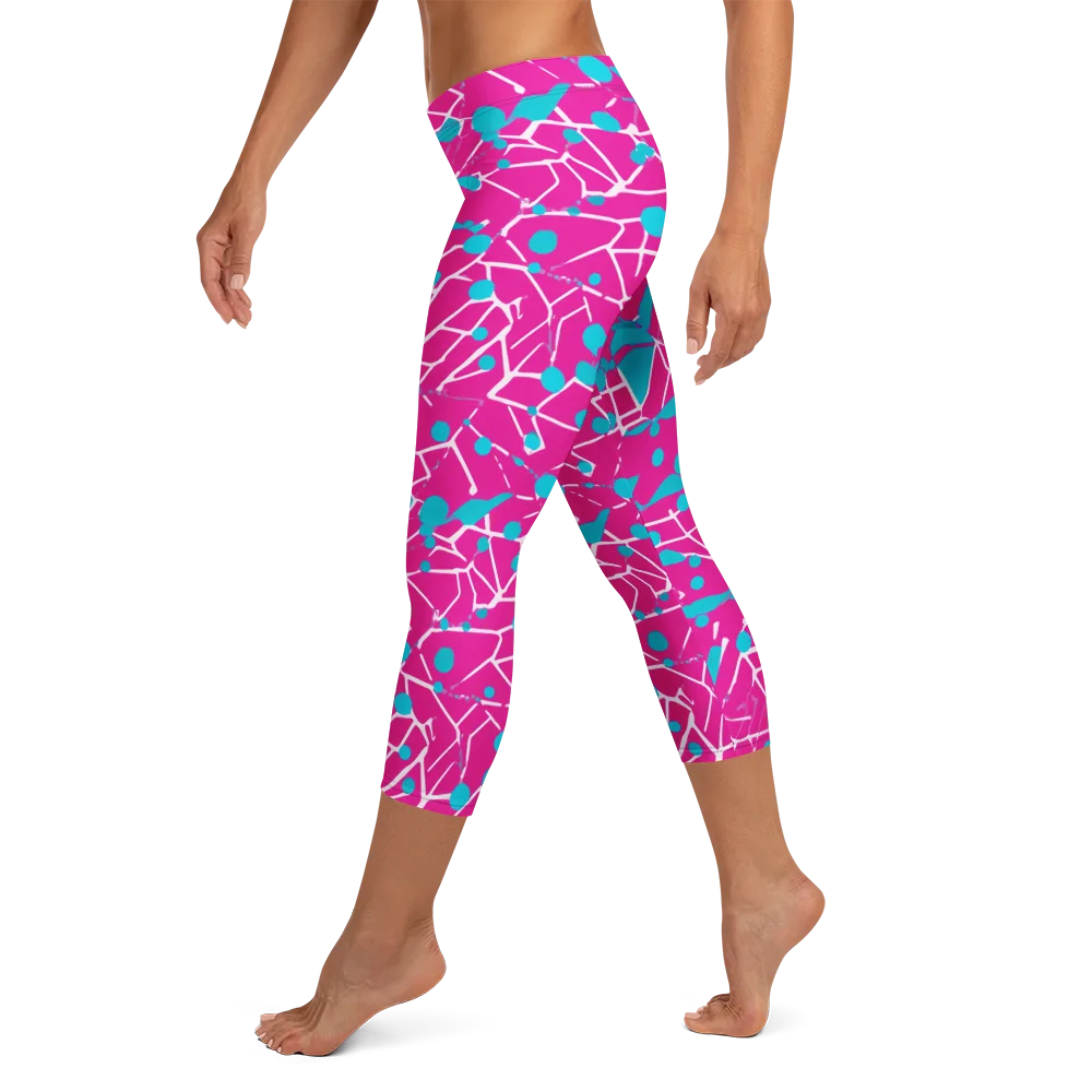 Neon Nervure on Capri Leggings — Left