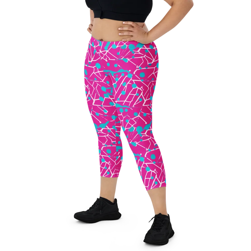 Neon Nervure on Capri Leggings — Front
