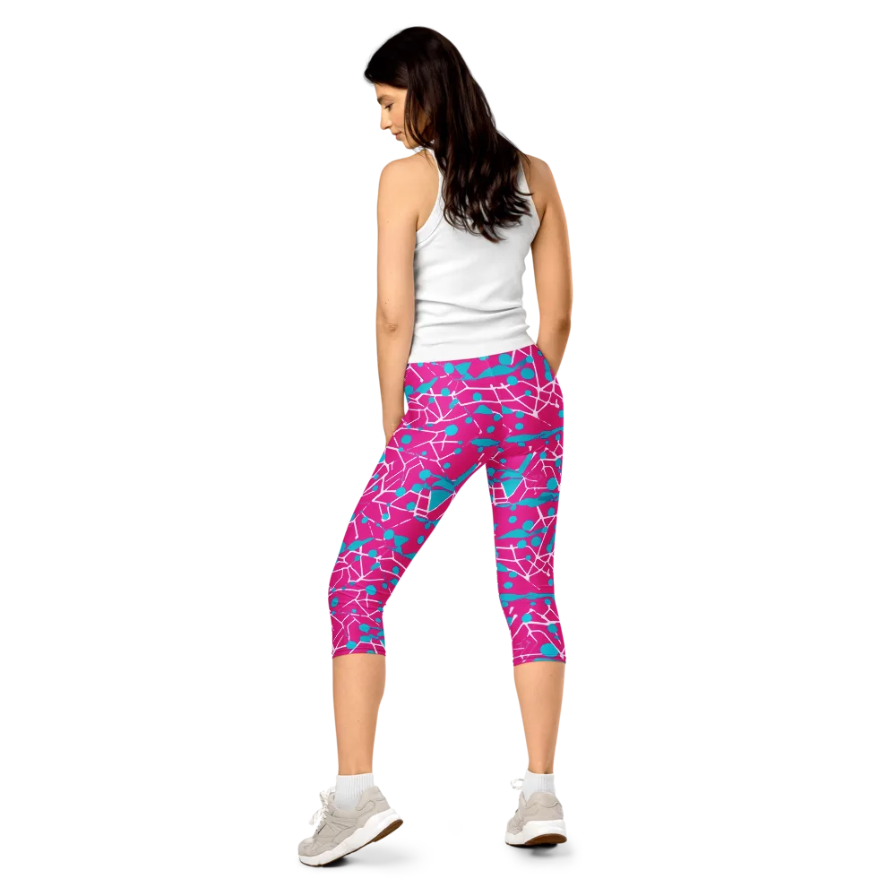 Neon Nervure on Capri Leggings — Back