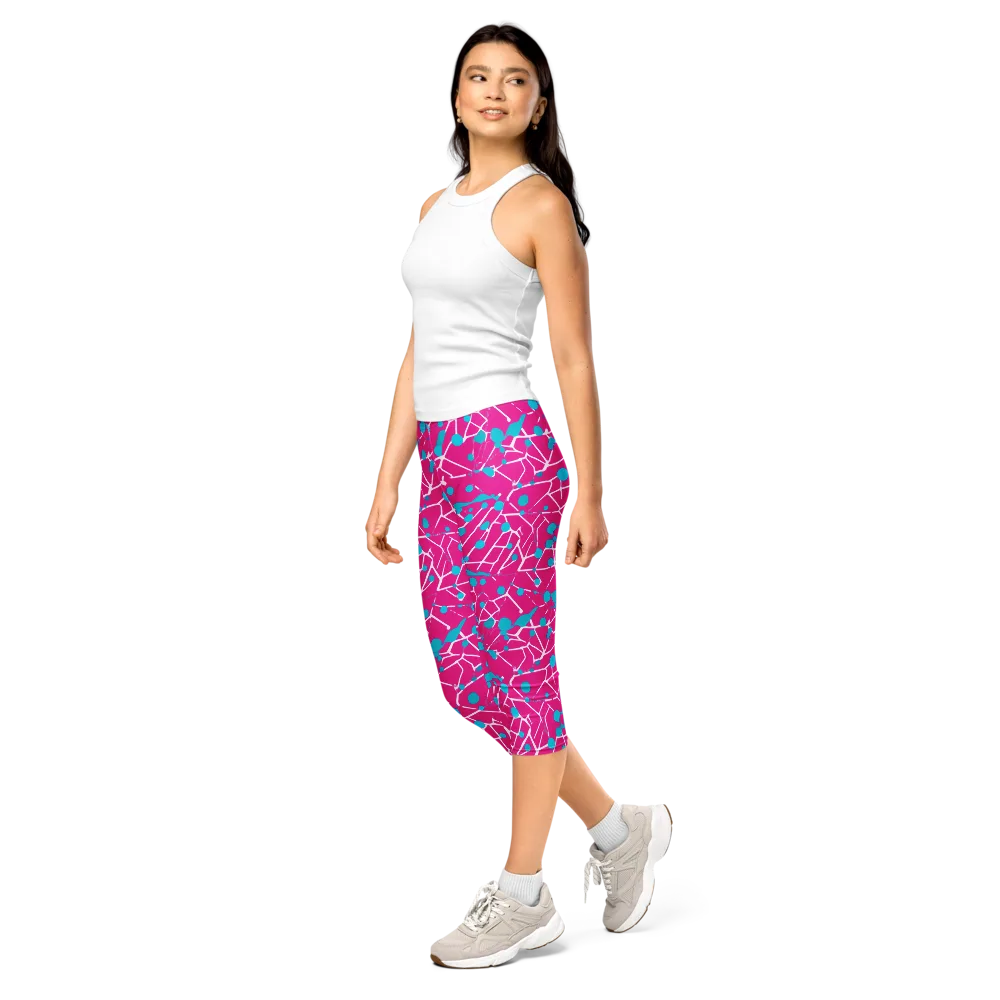 Neon Nervure on Capri Leggings — Left Front