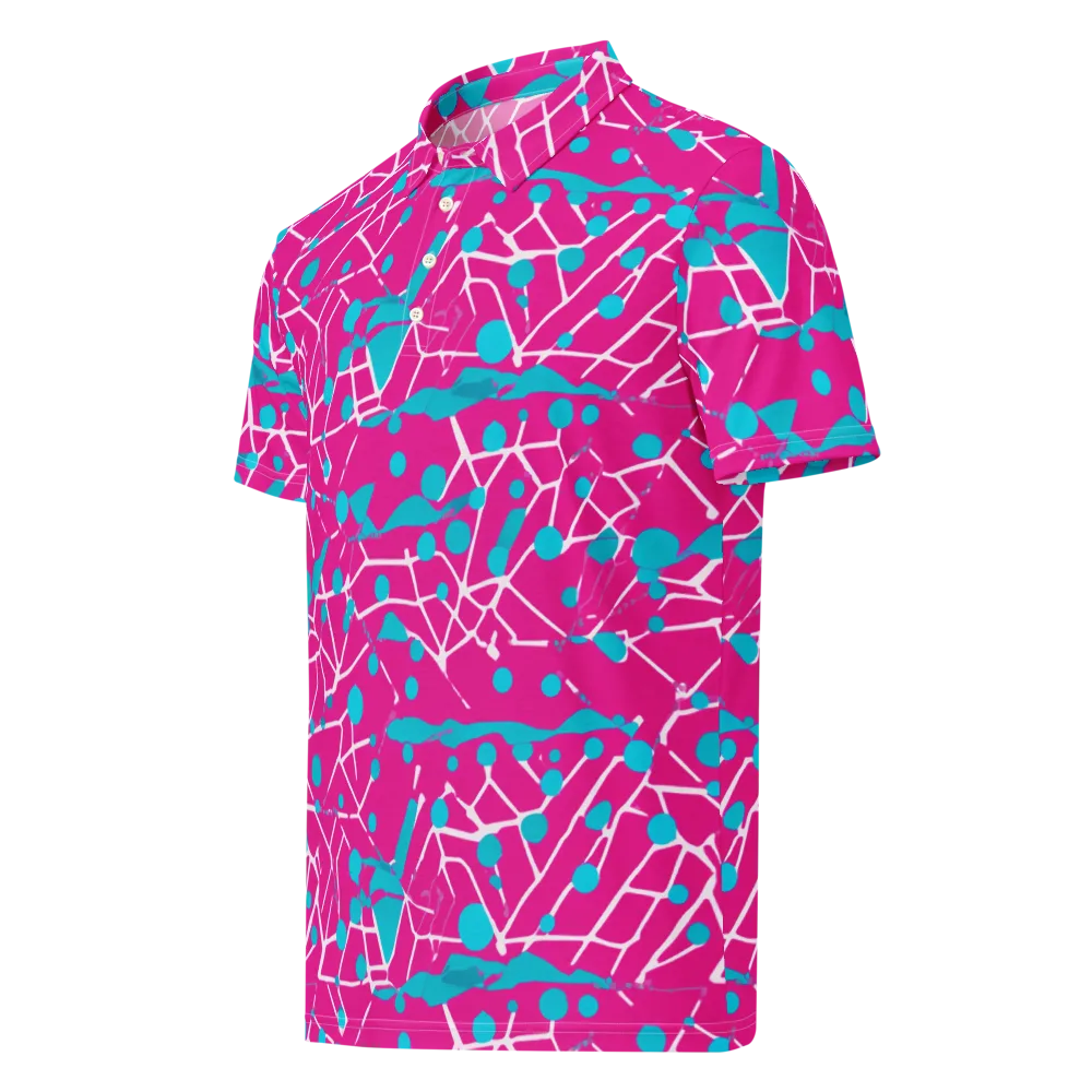 Neon Nervure on Men's Slim Fit Polo Shirt — Left Front