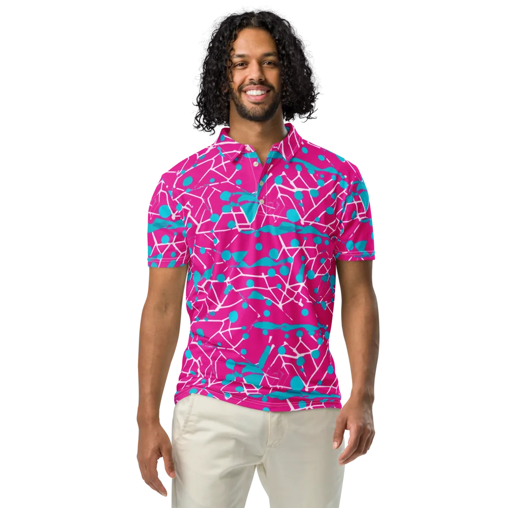 Neon Nervure on Men's Slim Fit Polo Shirt — Front