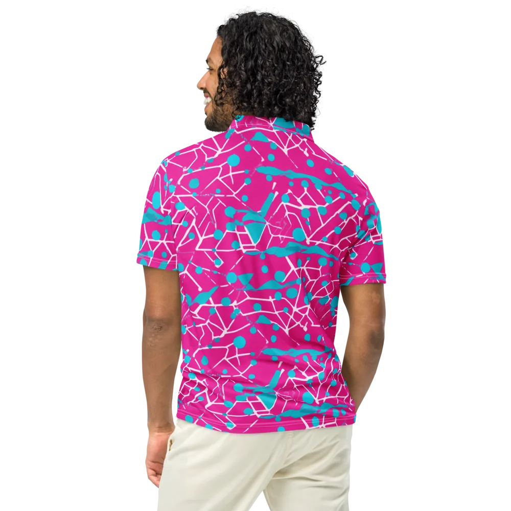 Neon Nervure on Men's Slim Fit Polo Shirt — Back
