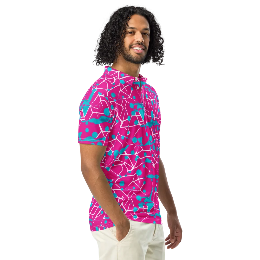 Neon Nervure on Men's Slim Fit Polo Shirt — Right Front
