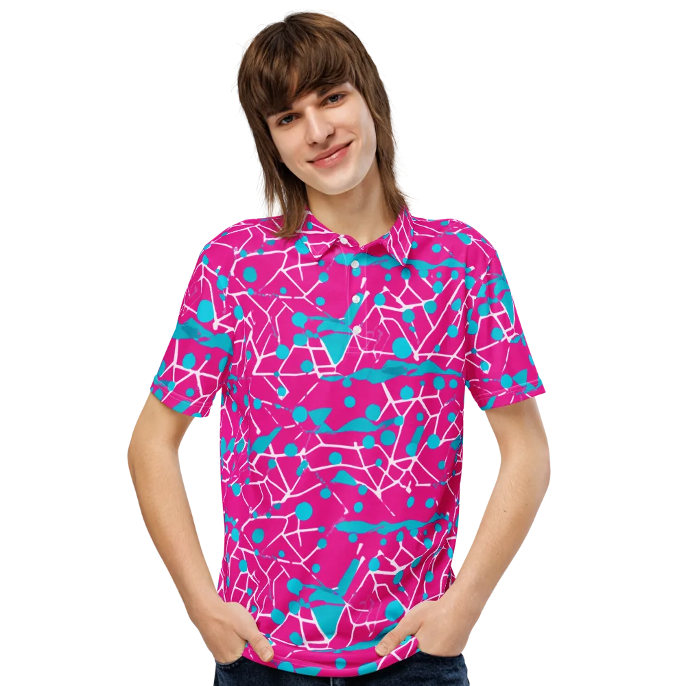 Neon Nervure on Men's Slim Fit Polo Shirt — Front