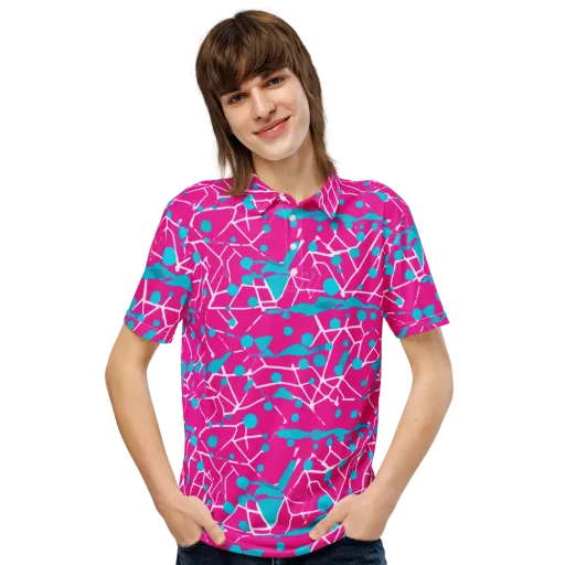 Neon Nervure on a Men's Slim Fit Polo Shirt