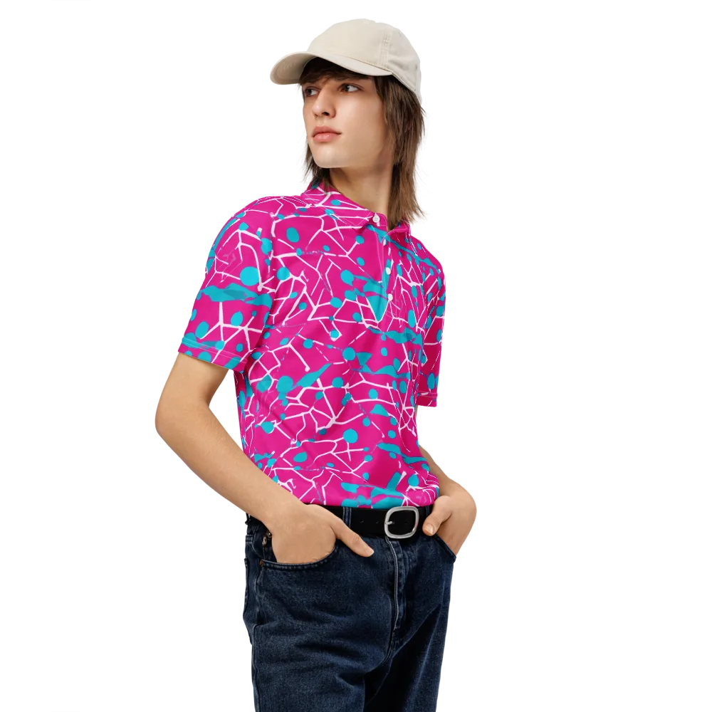 Neon Nervure on Men's Slim Fit Polo Shirt — Right Front