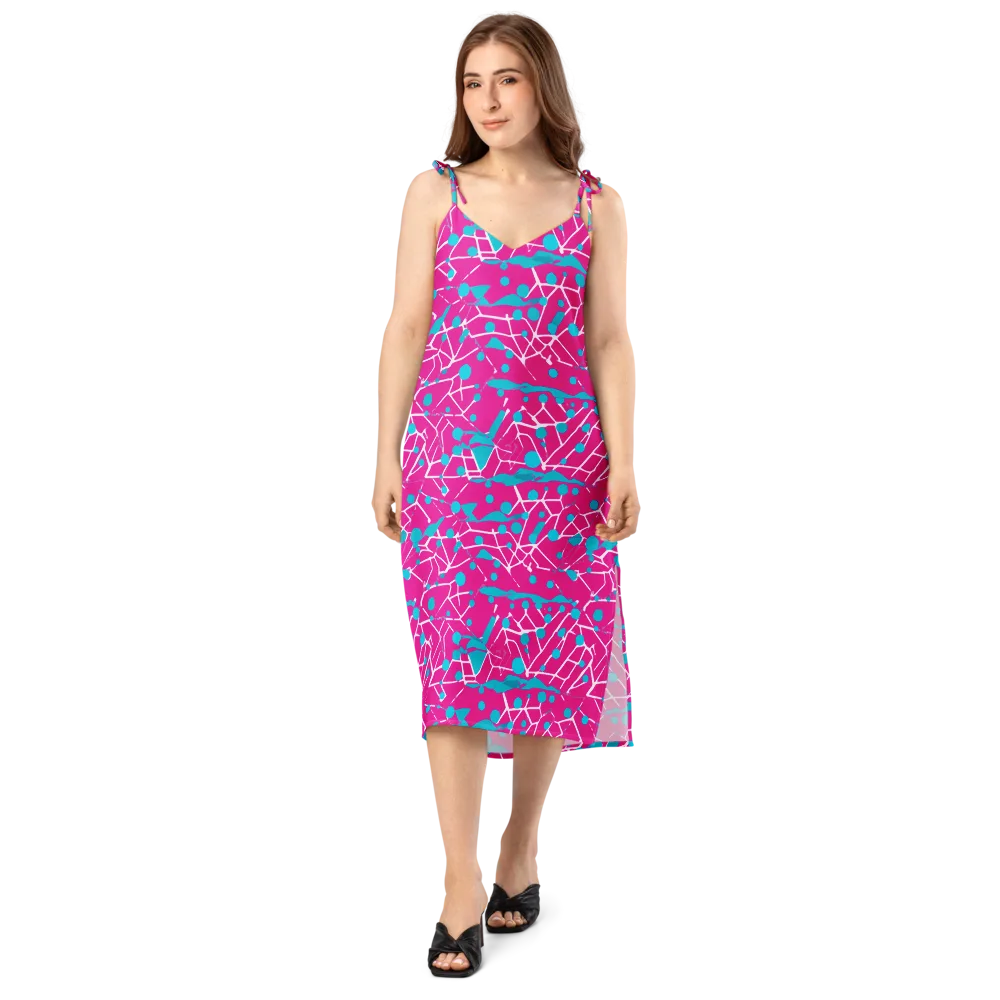 Neon Nervure on Slip Dress — Front