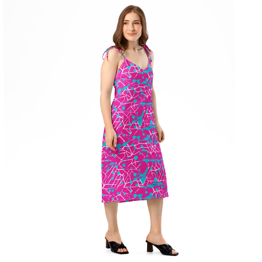 Neon Nervure on Slip Dress — Right Front