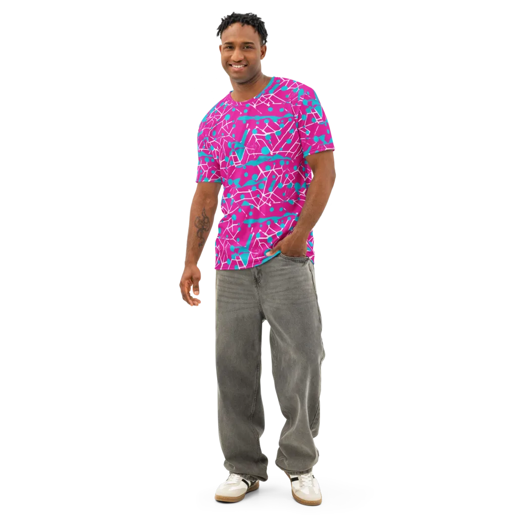 Neon Nervure on Men's Cotton Crew Neck T-Shirt — Front