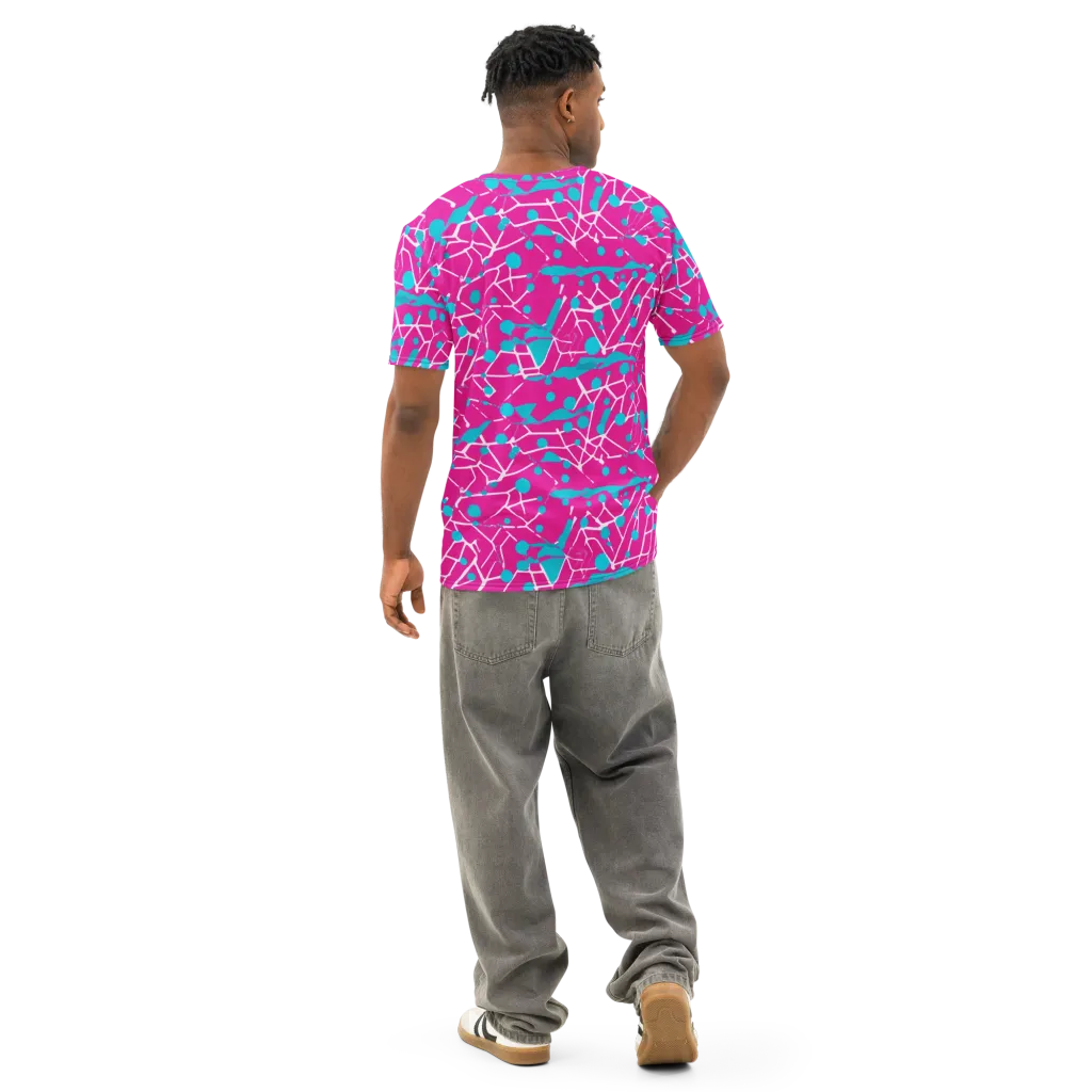 Neon Nervure on Men's Cotton Crew Neck T-Shirt — Back