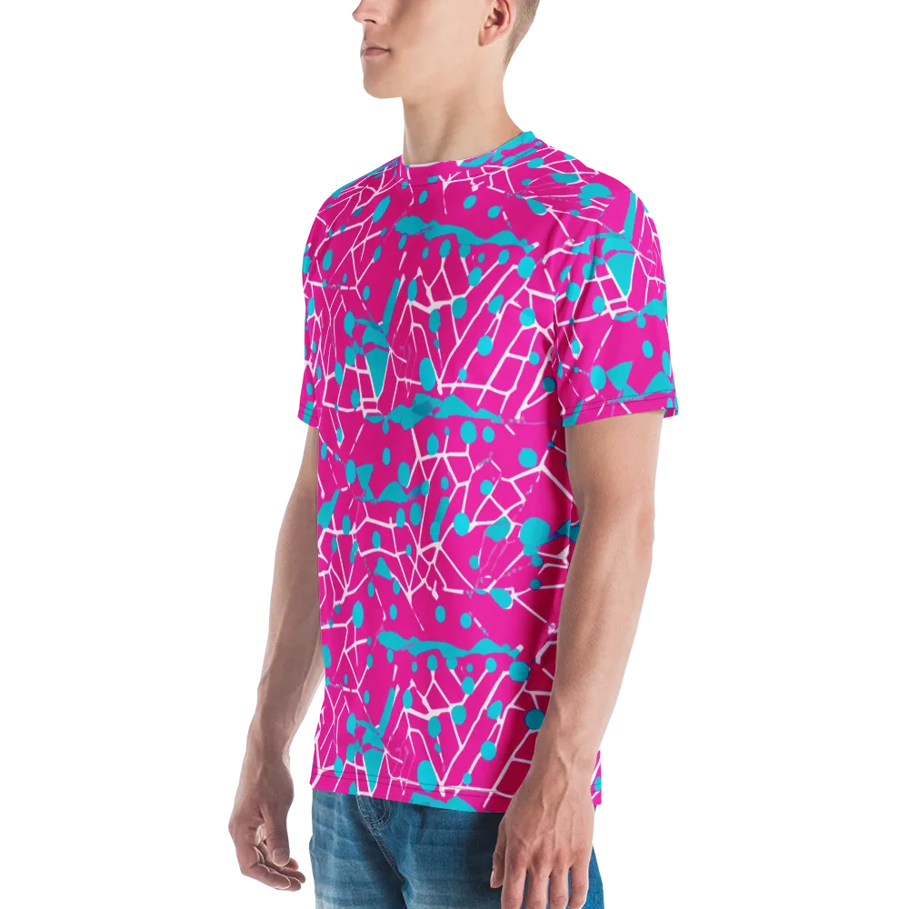 Neon Nervure on Men's Crew Neck T-Shirt — Left