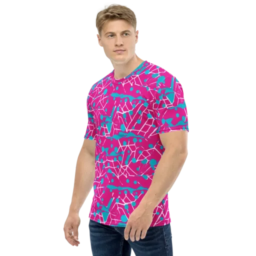 Neon Nervure on a Men's Crew Neck T-Shirt