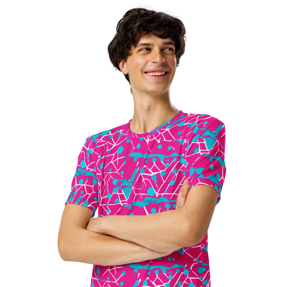 Neon Nervure on Men's Crew Neck T-Shirt — Left Front